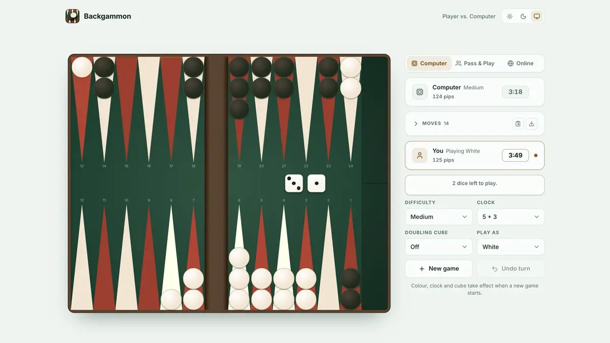 Backgammon screenshot