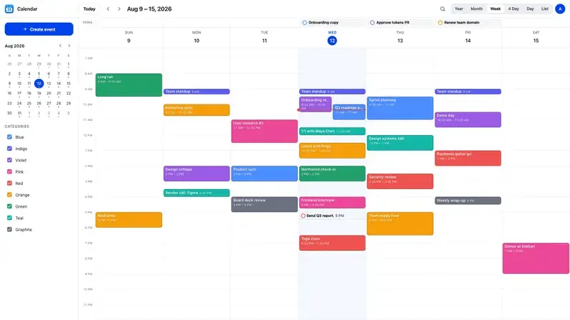 Calendar screenshot
