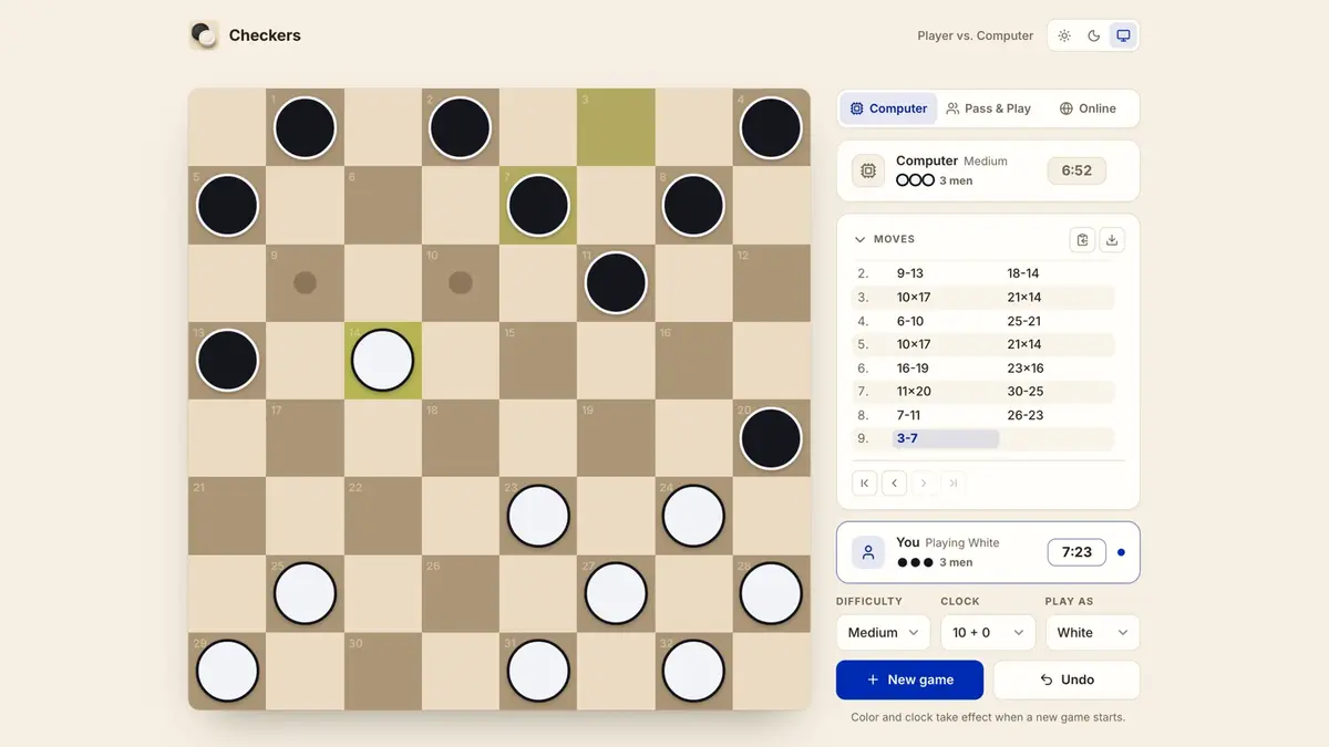 Checkers screenshot