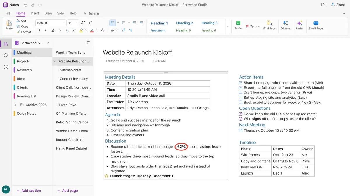 Notes screenshot