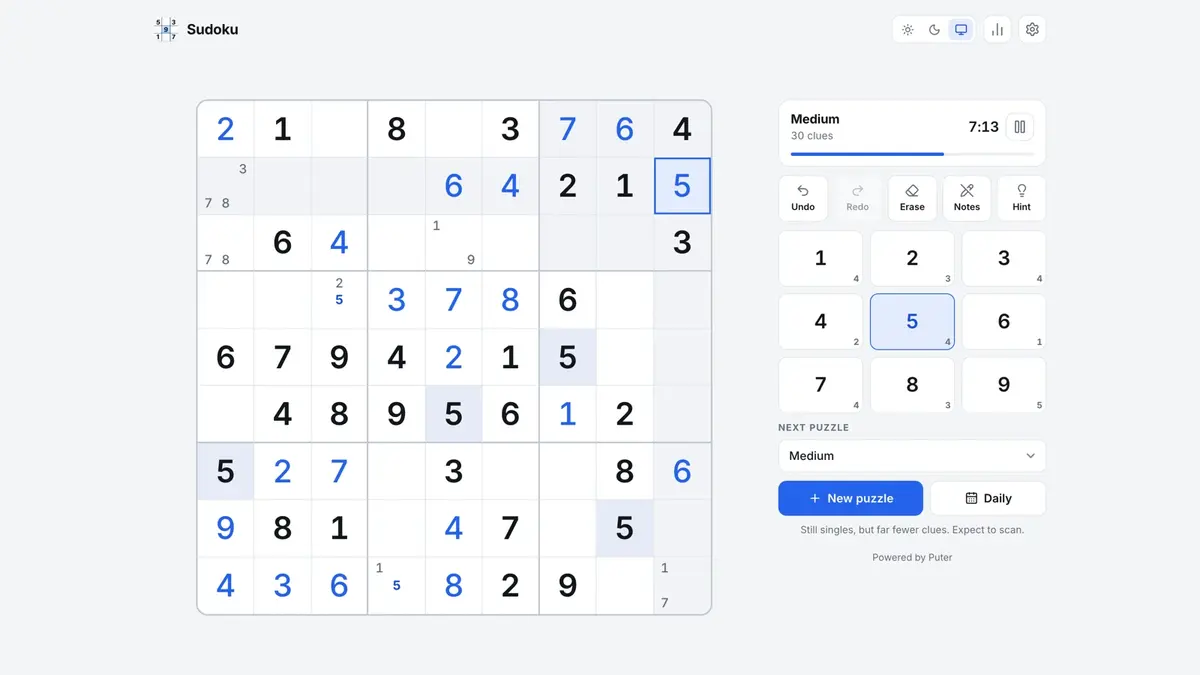 Sudoku screenshot